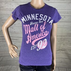 Retro Mall of America T-Shirt Small Purple Pink White Minnesota 90s Vintage Tee